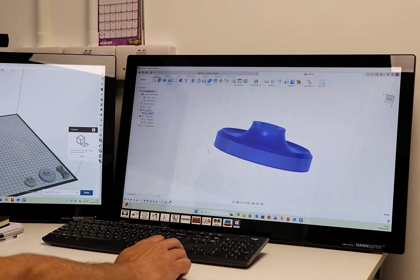 Engineer working on composite part geometry in CAD
