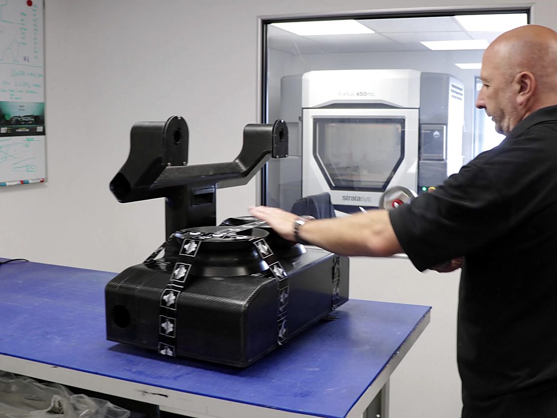 3D scanning rig set up on a bench
