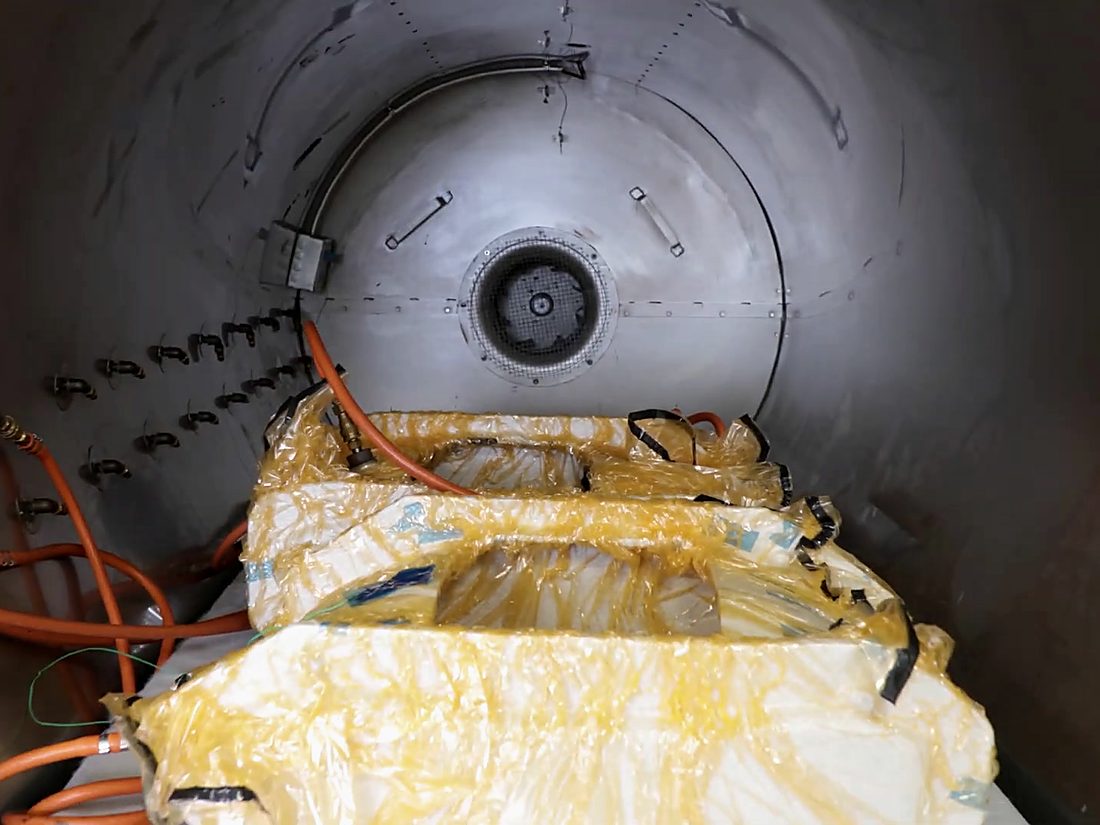 Bagged assembly loaded inside the autoclave