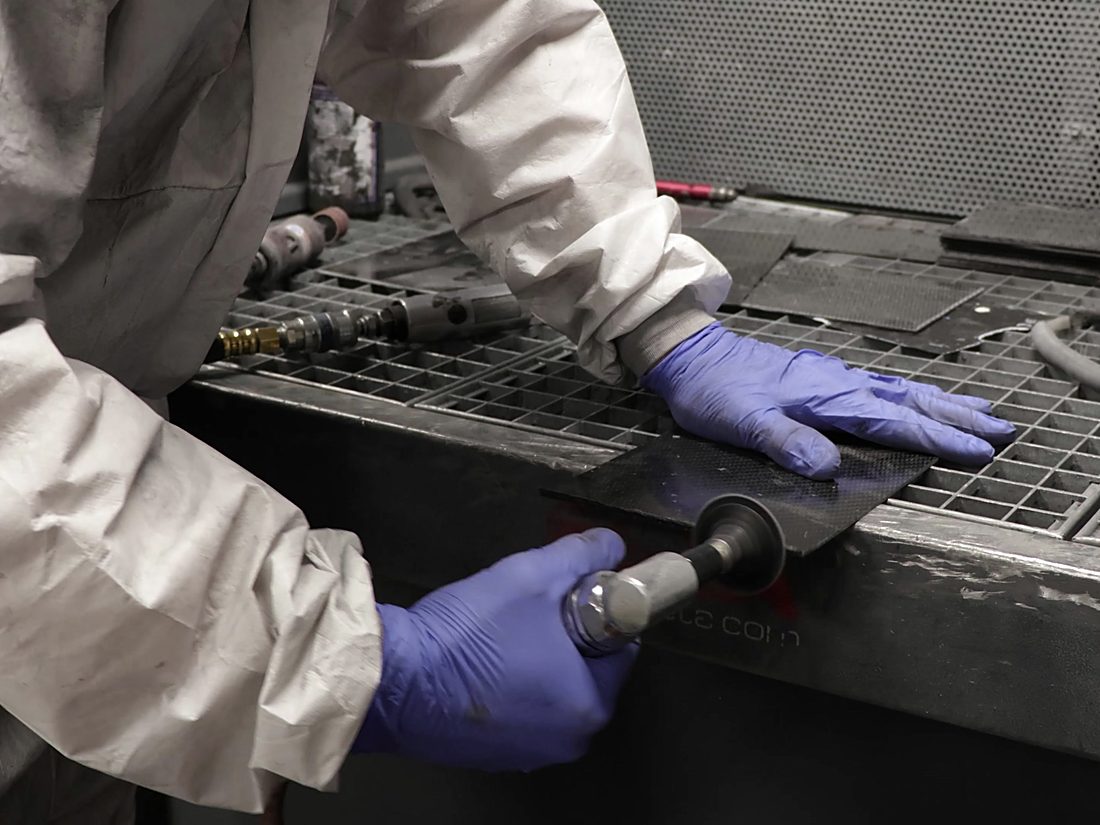 Technician preparing a mould tool